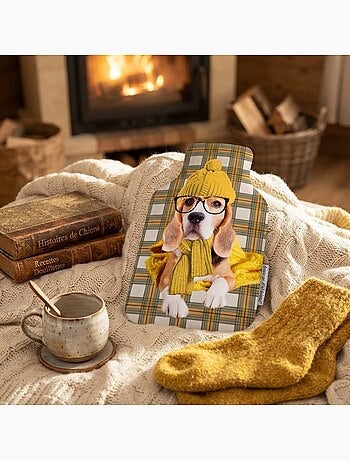 Housse de bouillotte beagle a lunette