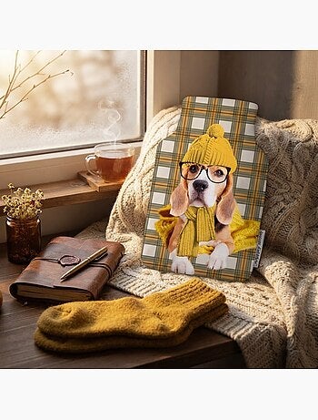 Housse de bouillotte beagle a lunette