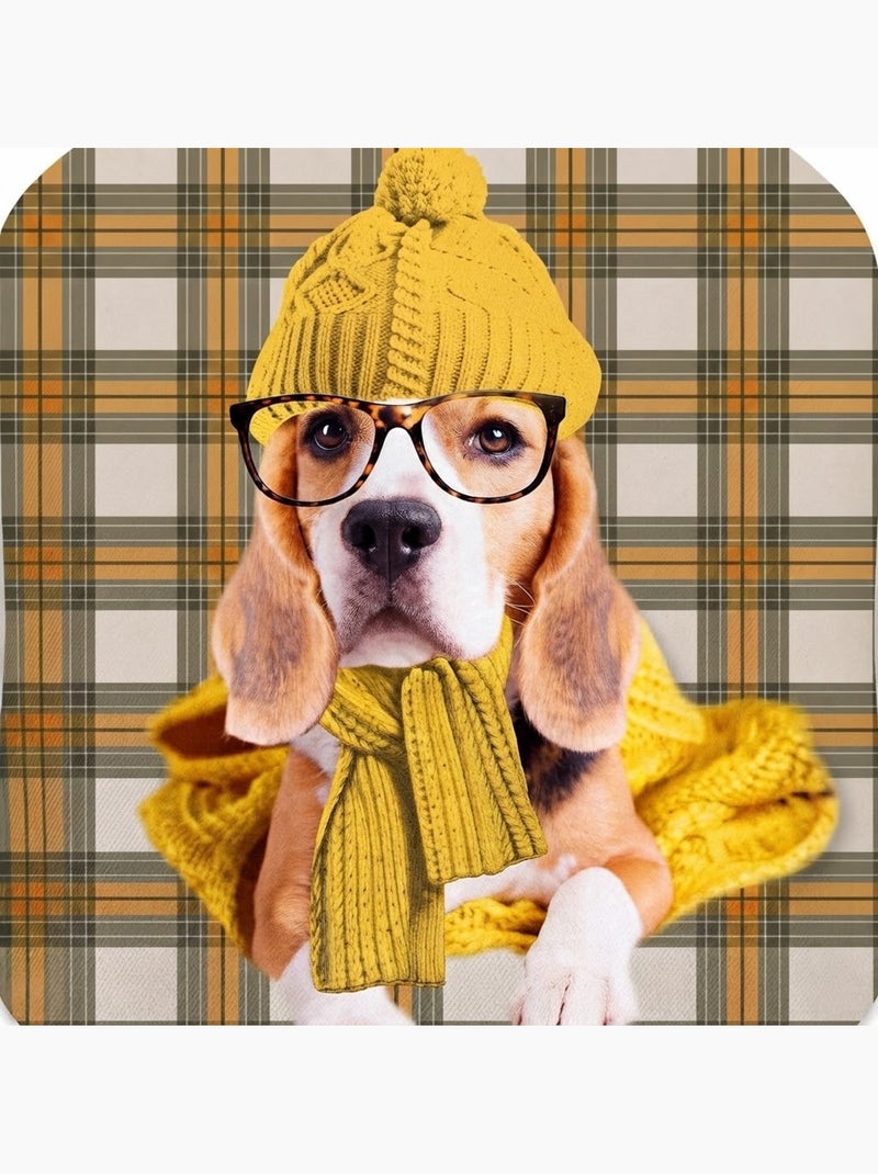 Housse de bouillotte beagle a lunette Jaune - Kiabi