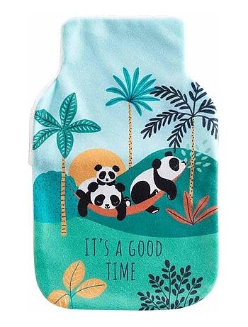 Housse de bouillotte Famille panda