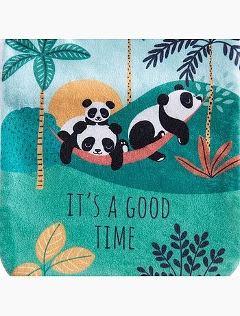 Housse de bouillotte famille panda