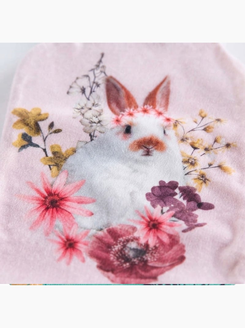 Housse de bouillotte lapin fleuri Rose - Kiabi