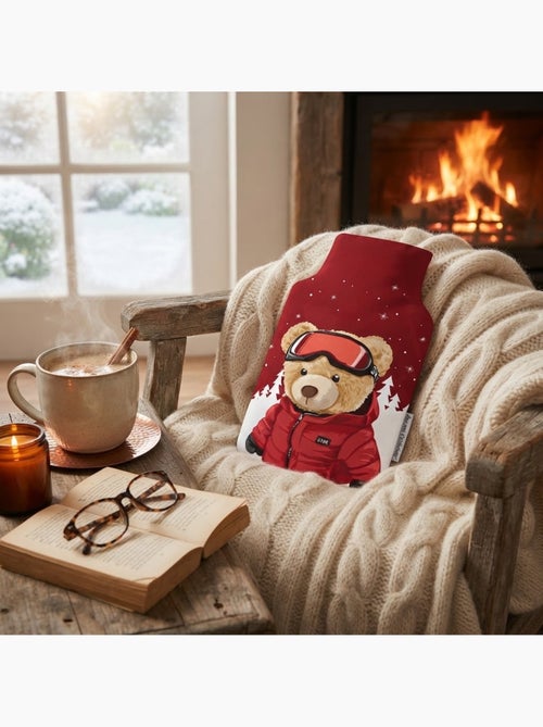 Housse de bouillotte petit ours au ski - Kiabi