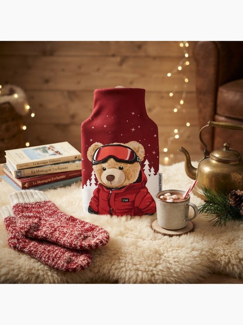 Housse de bouillotte petit ours au ski - Kiabi