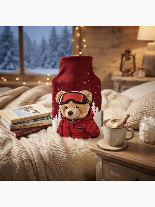 Housse de bouillotte petit ours au ski - Kiabi