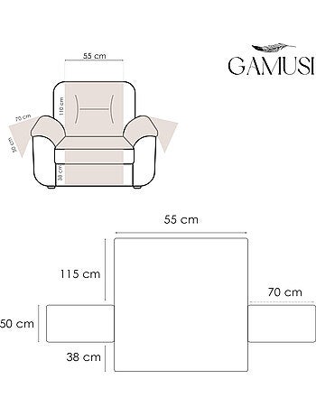 Housse de canapé 1 place, avec élastique ajustable - Gamusi.