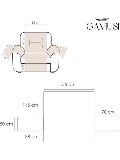 Housse de canapé 1 place, avec élastique ajustable - Gamusi. - Kiabi