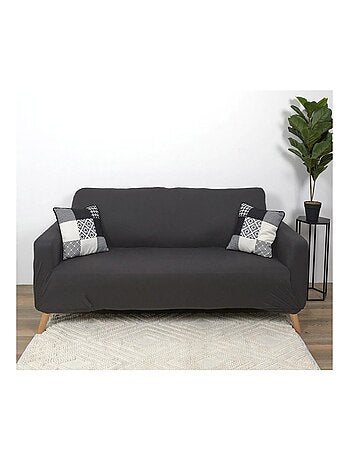 Housse de canapé 2 places extensible gris - Kiabi