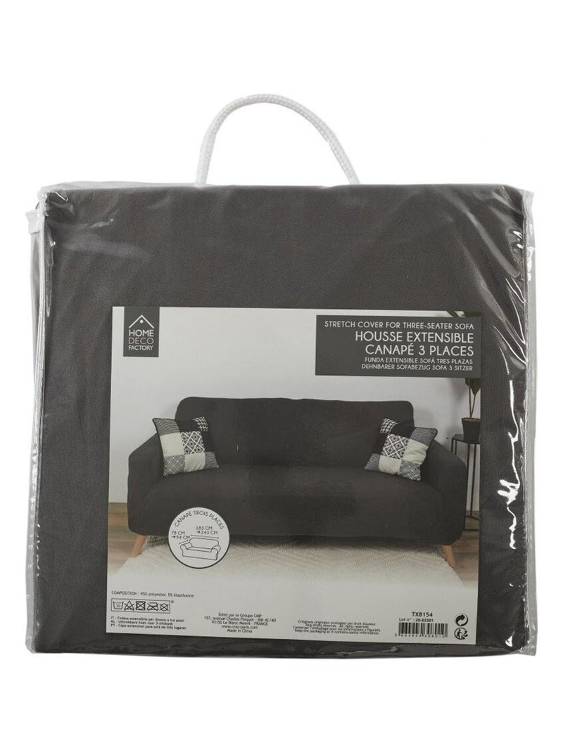 Housse de canapé 3 places extensible gris Gris - Kiabi