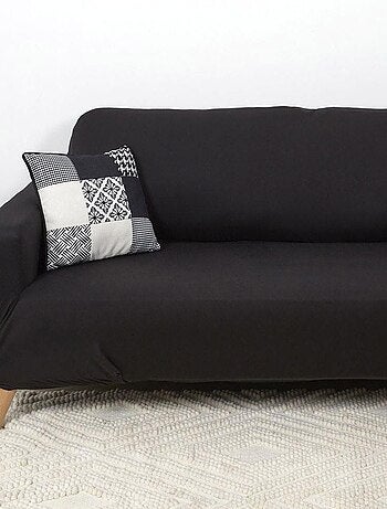 Housse de canapé 3 places extensible noir