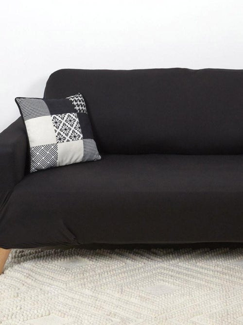 Housse de canapé 3 places extensible noir - Kiabi
