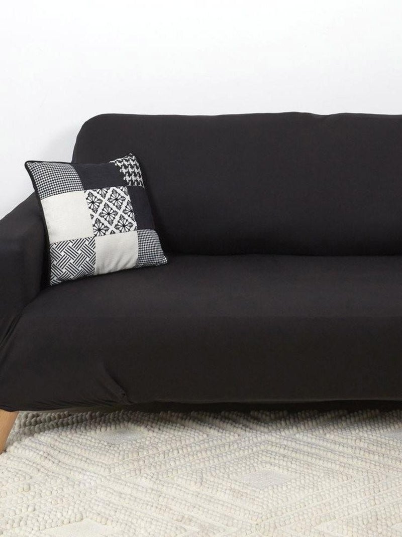 Housse de canapé 3 places extensible noir Noir - Kiabi