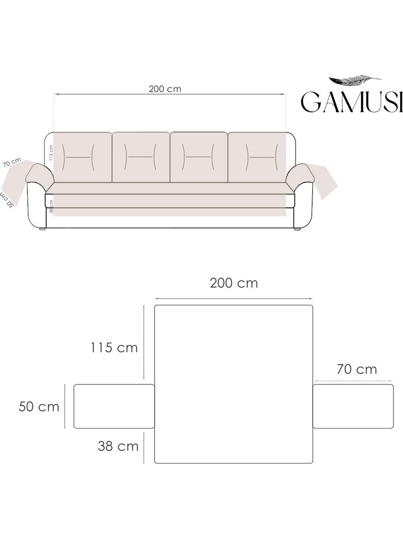 Housse de canapé 4 places, avec élastique ajustable - Gamusi. Gris clair - Kiabi