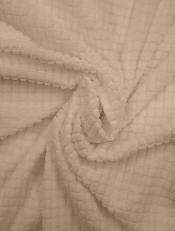 Housse de canapé extensible en polyester gaufré coloris beige