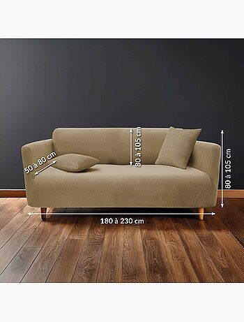 Housse de canapé extensible gaufrée pour canapé 3 places