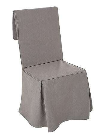 Housse de chaise coton gris - Kiabi