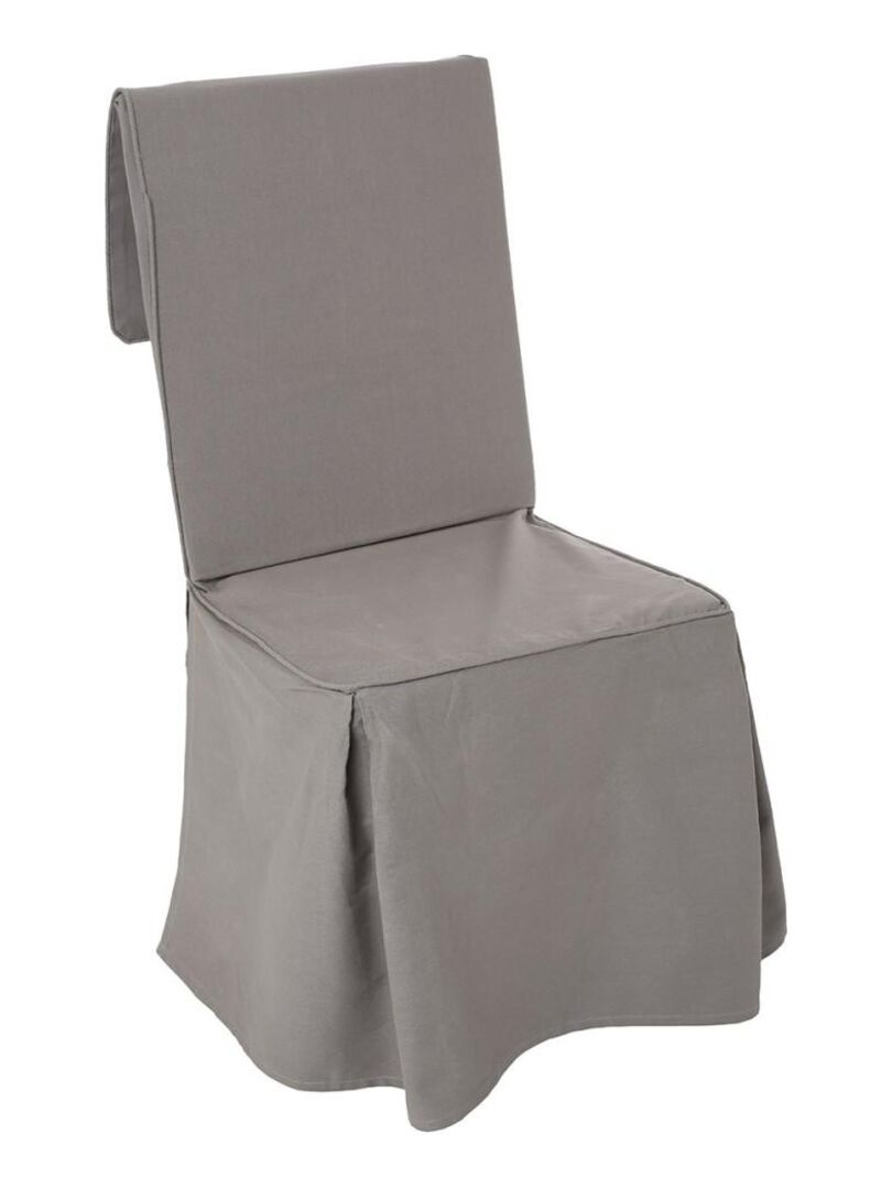 Housse de chaise coton gris Gris - Kiabi