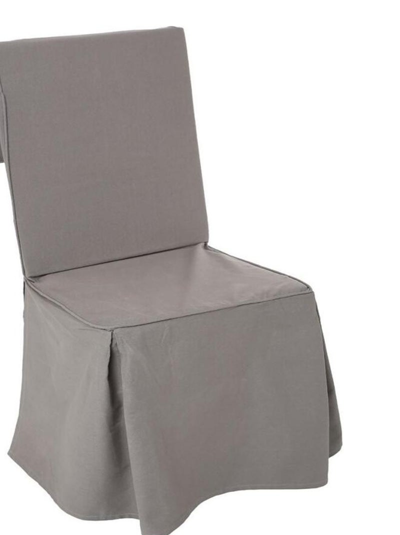 Housse de chaise coton gris Gris - Kiabi