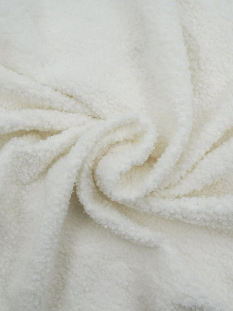 Housse de chaise extensible en bouclette coloris naturel Blanc - Kiabi
