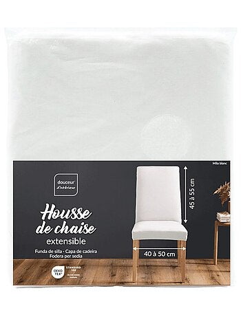 Housse de chaise extensible en polyester coloris blanc