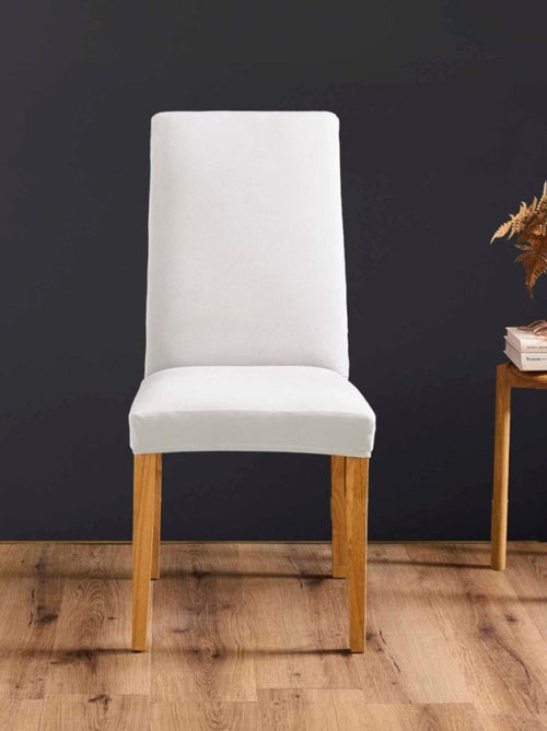 Housse de chaise extensible en polyester coloris blanc - Kiabi Housse de chaise extensible en polyester coloris blanc - Kiabi