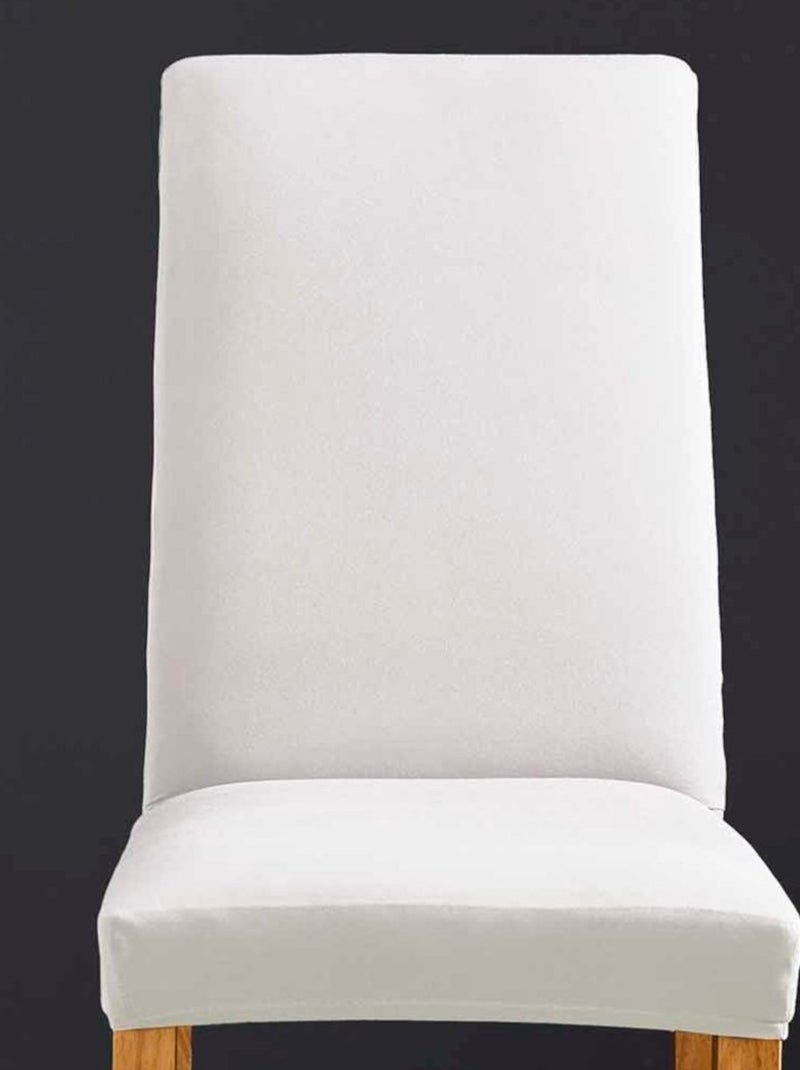Housse de chaise extensible en polyester coloris blanc Blanc - Kiabi