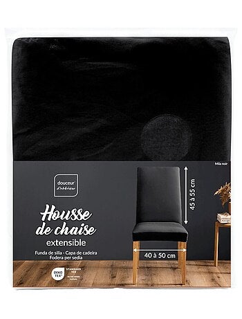 Housse de chaise extensible en polyester coloris noir