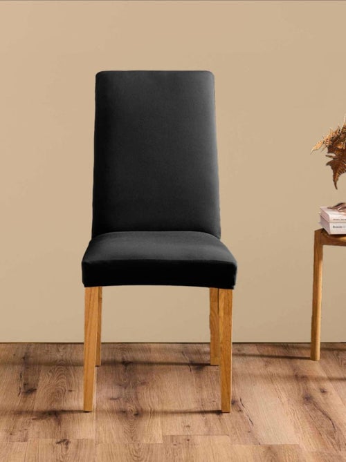 Housse de chaise extensible en polyester coloris noir - Kiabi Housse de chaise extensible en polyester coloris noir - Kiabi