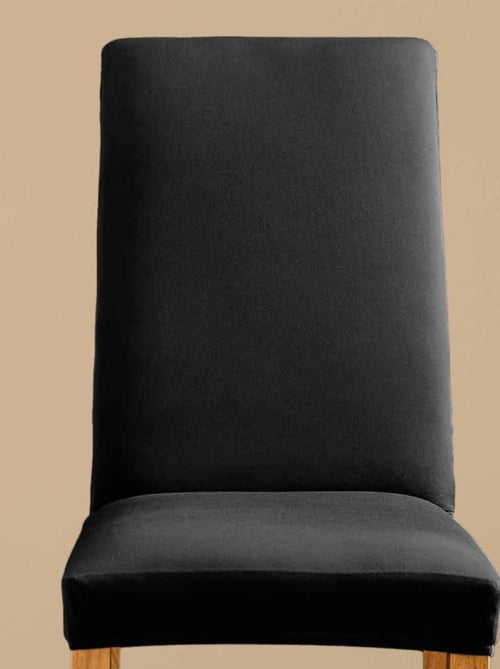 Housse de chaise extensible en polyester coloris noir - Kiabi Housse de chaise extensible en polyester coloris noir - Kiabi