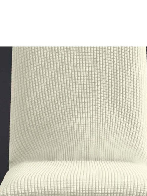 Housse de chaise extensible en polyester gaufré coloris blanc - Kiabi