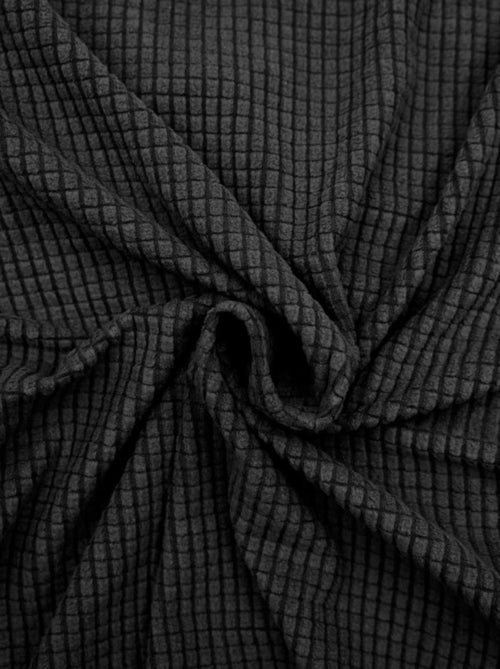 Housse de chaise extensible en polyester gaufré coloris noir - Kiabi Housse de chaise extensible en polyester gaufré coloris noir - Kiabi