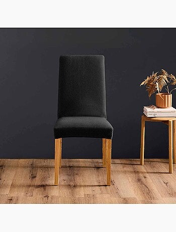 Housse de chaise extensible gaufrée pour assise 40 à 50 cm