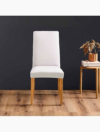 Housse de chaise extensible unie pour assise 40 à 50 cm