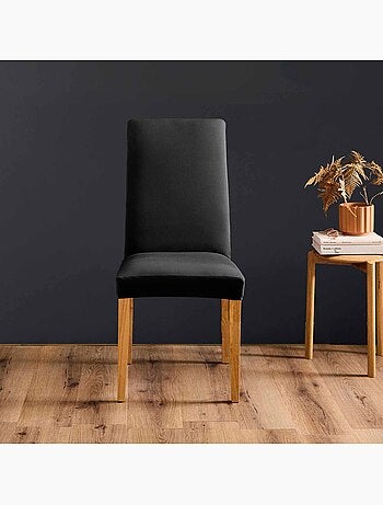 Housse de chaise extensible unie pour assise 40 à 50 cm