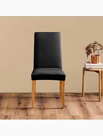 Housse de chaise extensible unie pour assise 40 à 50 cm