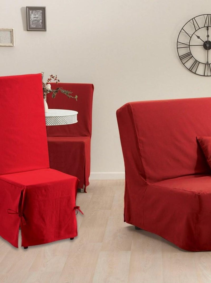 Housse de chaise Renato rouge coton Rouge - Kiabi