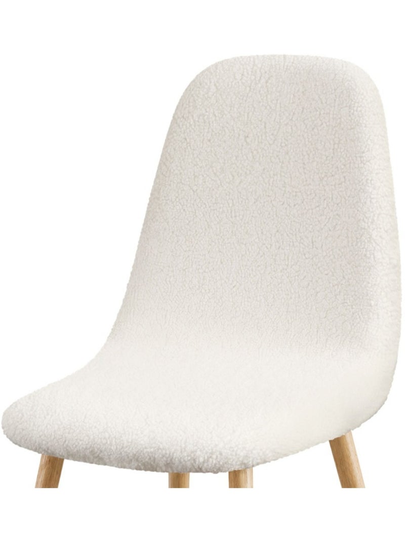 Housse de chaise scandinave extensible en bouclette Blanc - Kiabi