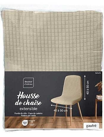 Housse de chaise scandinave extensible en polyester gaufré