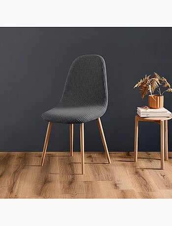 Housse de chaise scandinave extensible en polyester gaufré