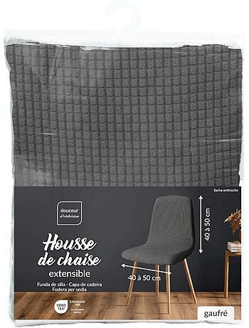 Housse de chaise scandinave extensible en polyester gaufré