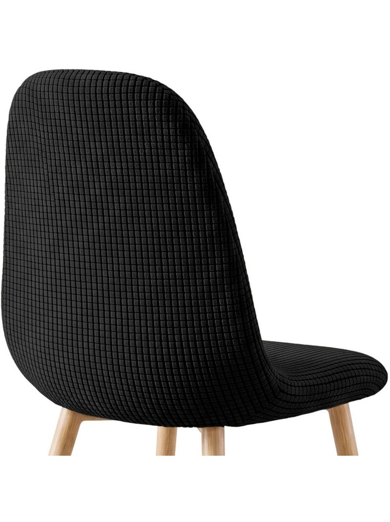 Housse de chaise scandinave extensible en polyester gaufré Noir - Kiabi