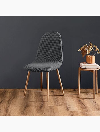 Housse de chaise scandinave extensible en tissu gaufré