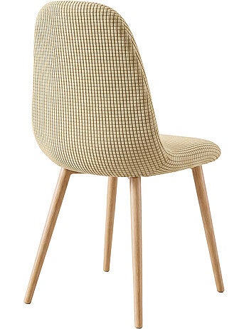 Housse de chaise scandinave extensible en tissu gaufré
