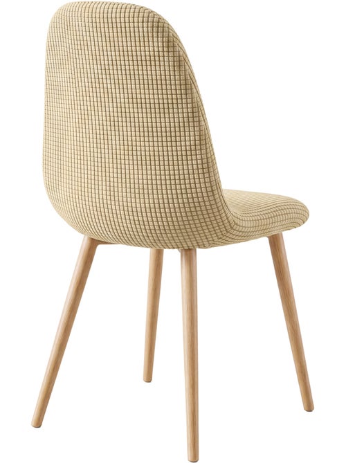 Housse de chaise scandinave extensible en tissu gaufré - Kiabi Housse de chaise scandinave extensible en tissu gaufré - Kiabi