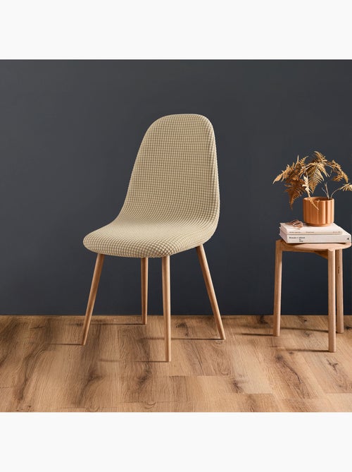 Housse de chaise scandinave extensible en tissu gaufré - Kiabi Housse de chaise scandinave extensible en tissu gaufré - Kiabi