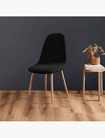 Housse de chaise scandinave extensible en tissu gaufré
