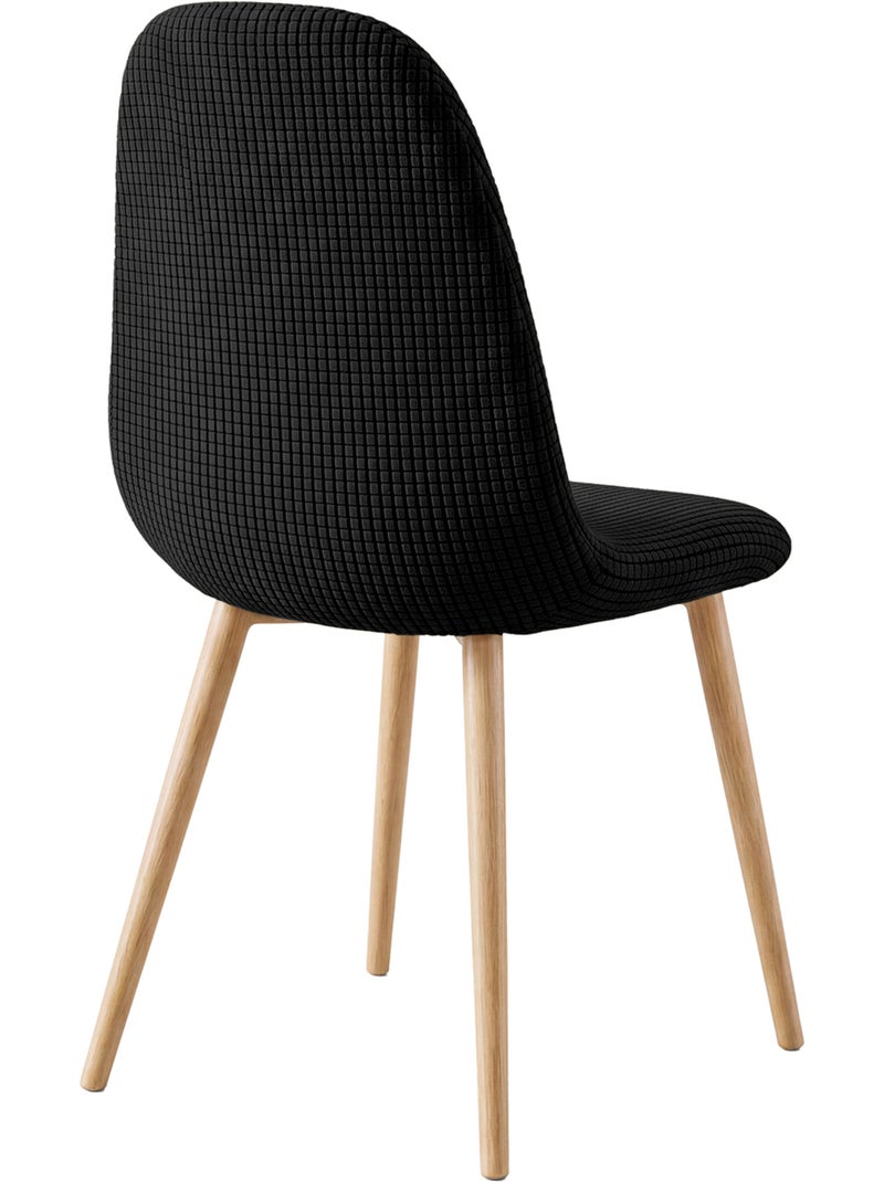 Housse de chaise scandinave extensible en tissu gaufré Noir - Kiabi