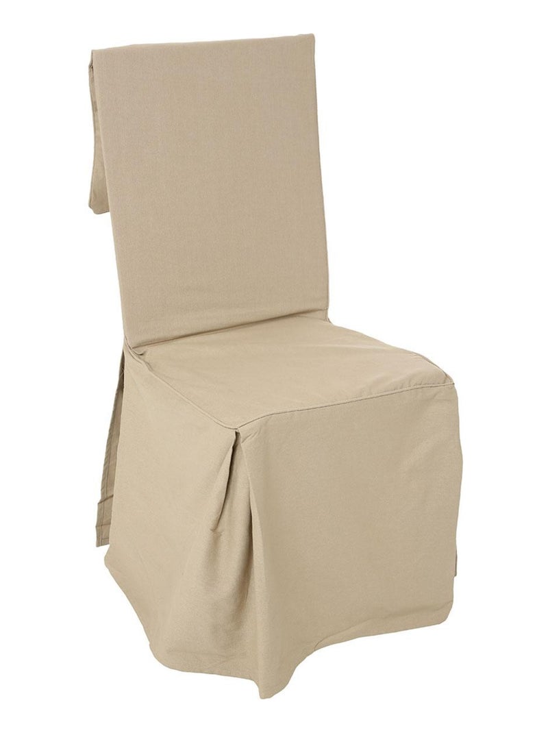 Housse de chaise unie à faux plis Beige - Kiabi