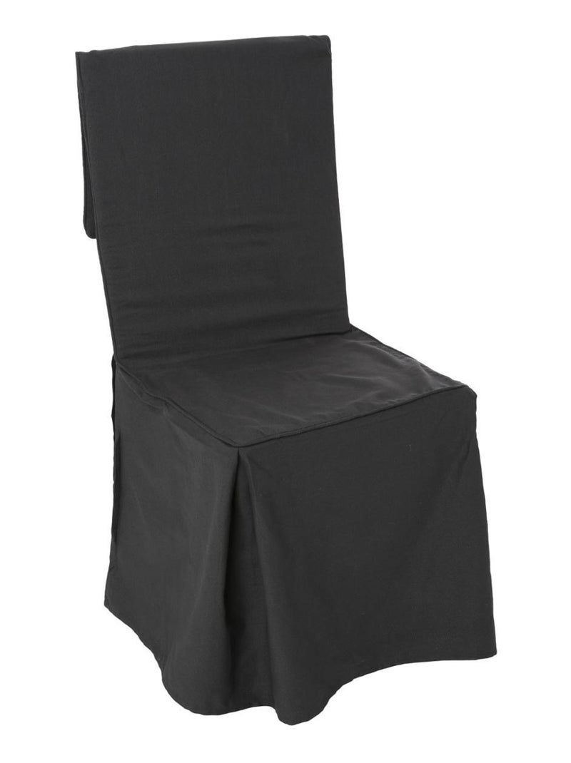 Housse de chaise unie à faux plis Gris foncé - Kiabi