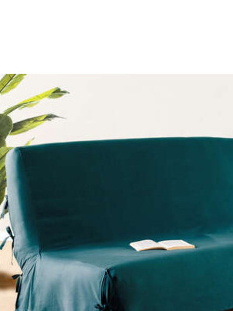 Housse de Clic Clac Unie et à Nouettes – 100% Coton 140x200cm – Plusieurs Coloris Bleu canard - Kiabi